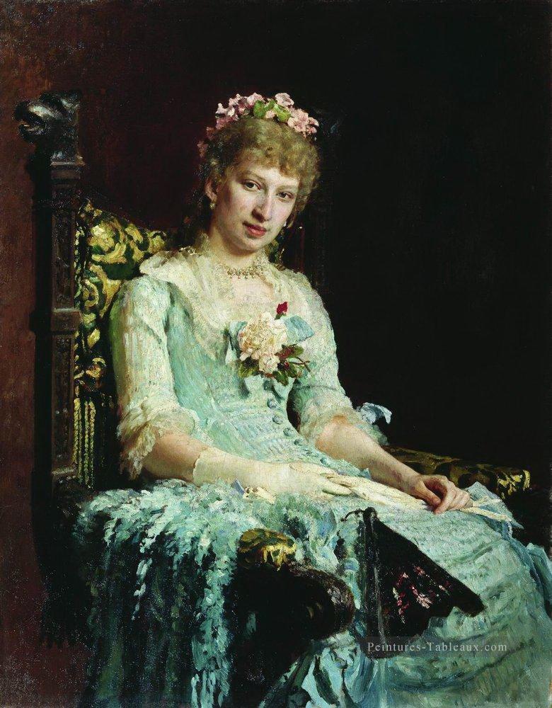 portrait d’une femme e d botkina 1881 Ilya Repin Peintures à l'huile
